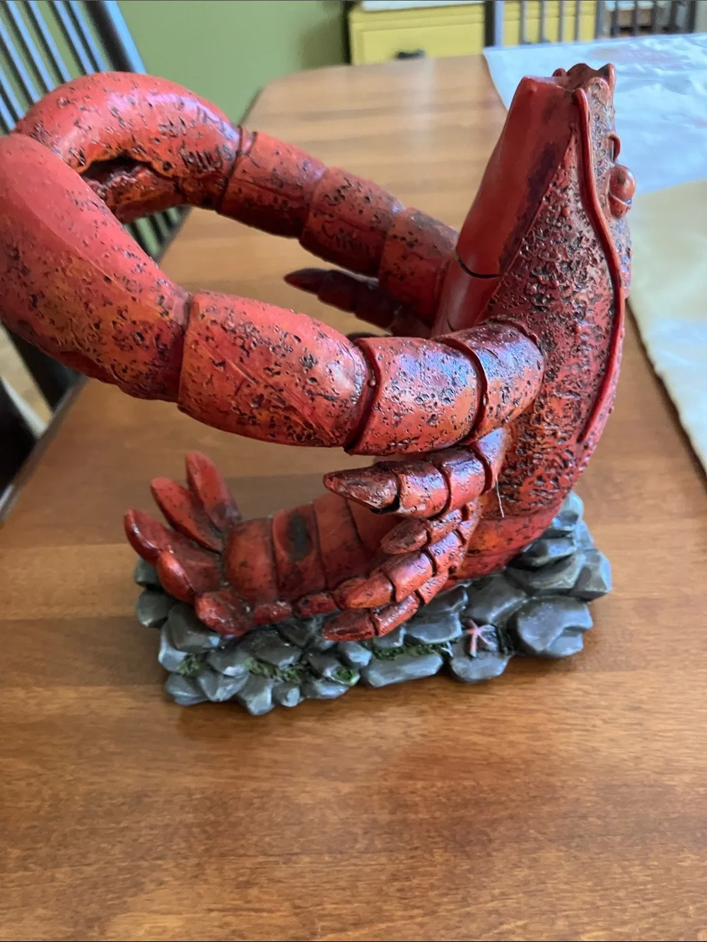 Lobster shaped wine bottle holder coastal dining decor unique